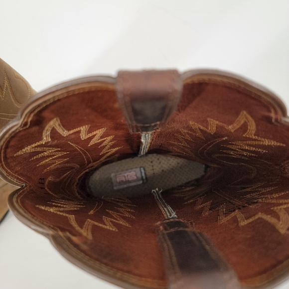 Ariat Heritage R Toe Distressed Brown Cowgirl Western Boots Size 11 EU 42.5 - Picture 14 of 16